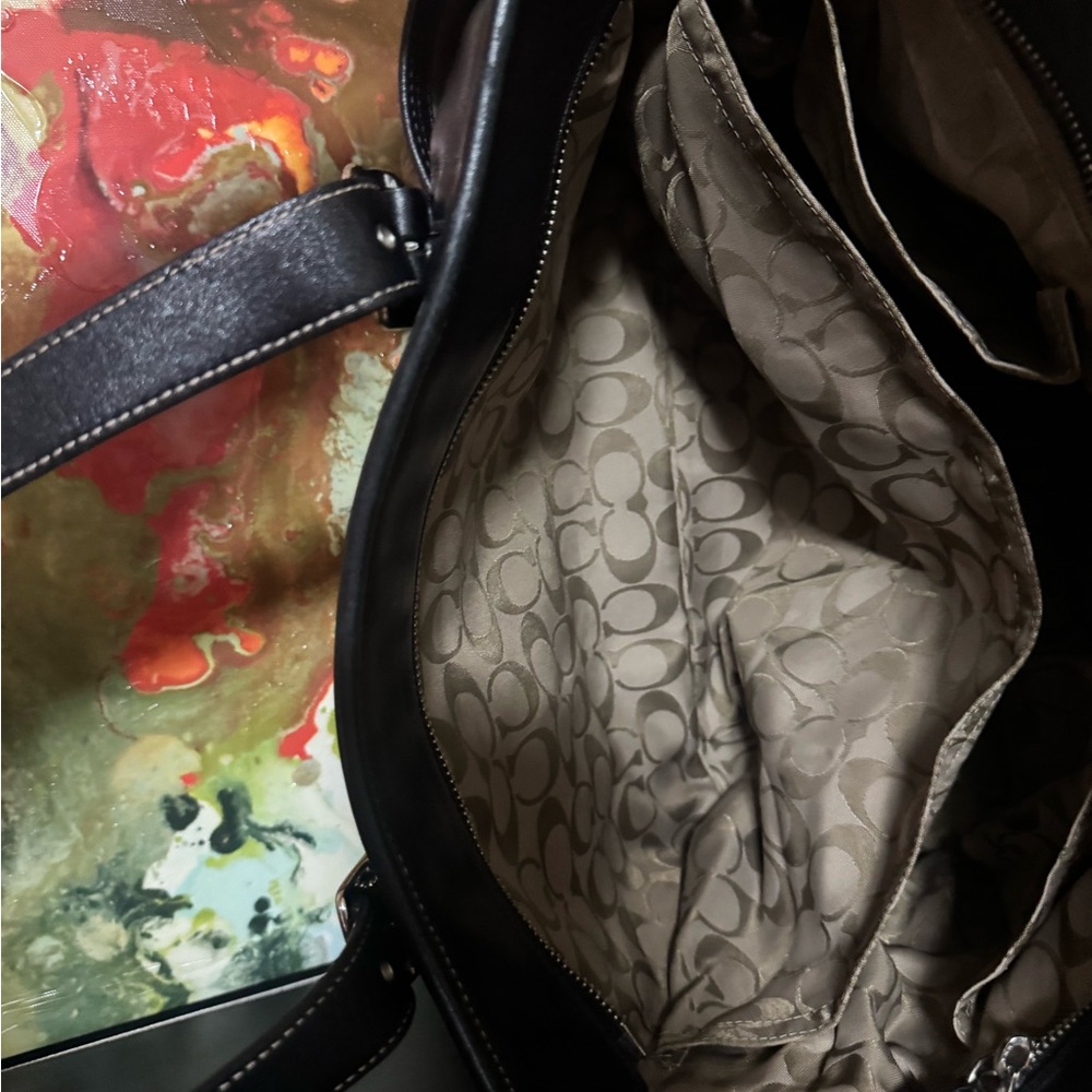 Coach Black Leather Tote Bag - Picture 5 of 10